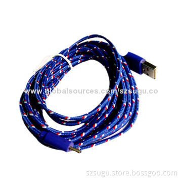 New design round nylon USB data cable for iPhoneNew